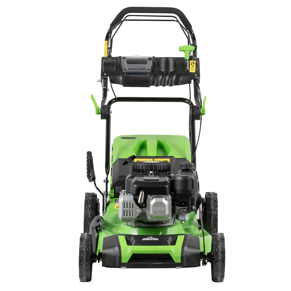 51cm 171cc 4-Stroke Petrol Lawnmower - Hand-Propelled Manual Grass Cutter Mower Loops